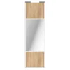 Porte de placard coulissante avec miroir effet chêne brut profil blanc GoodHome Arius H. 248,5 x L. 77.2 cm + amortisseurs