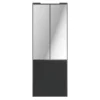 Porte de placard coulissante atelier gris foncé mat profil gris GoodHome Arius H. 248,5 x L. 91.2 cm + amortisseurs