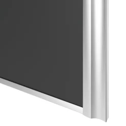 Porte de placard coulissante atelier gris foncé mat profil gris GoodHome Arius H. 248,5 x L. 91.2 cm + amortisseurs