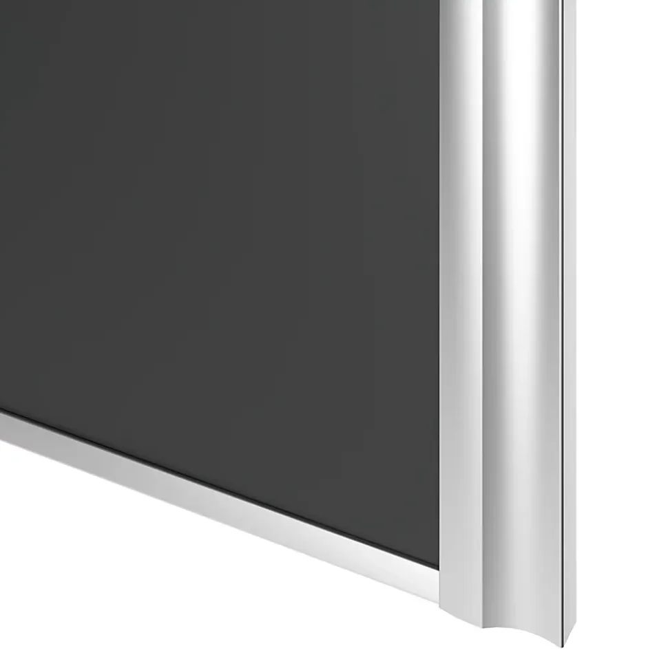 Porte de placard coulissante atelier gris foncé mat profil gris GoodHome Arius H. 248,5 x L. 91.2 cm + amortisseurs