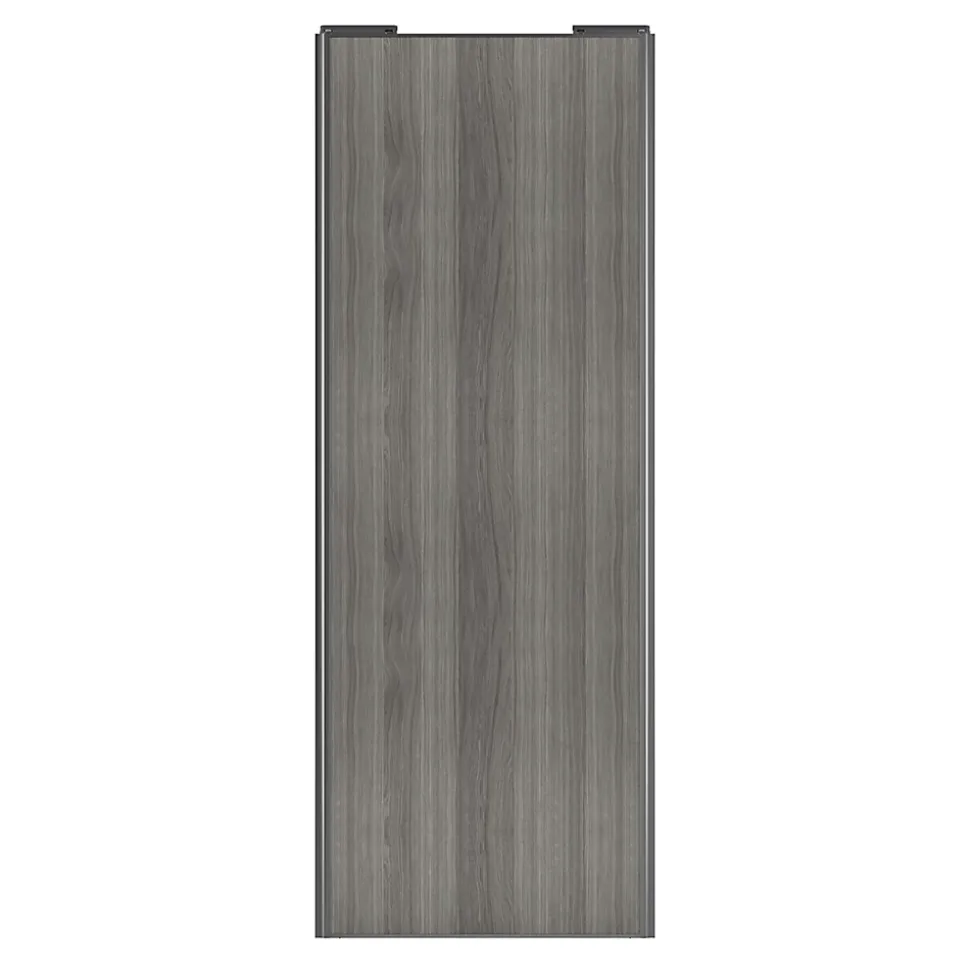 Porte de placard coulissante effet chêne grisé profil gris GoodHome Arius H. 248,5 x L. 92.2 cm + amortisseurs