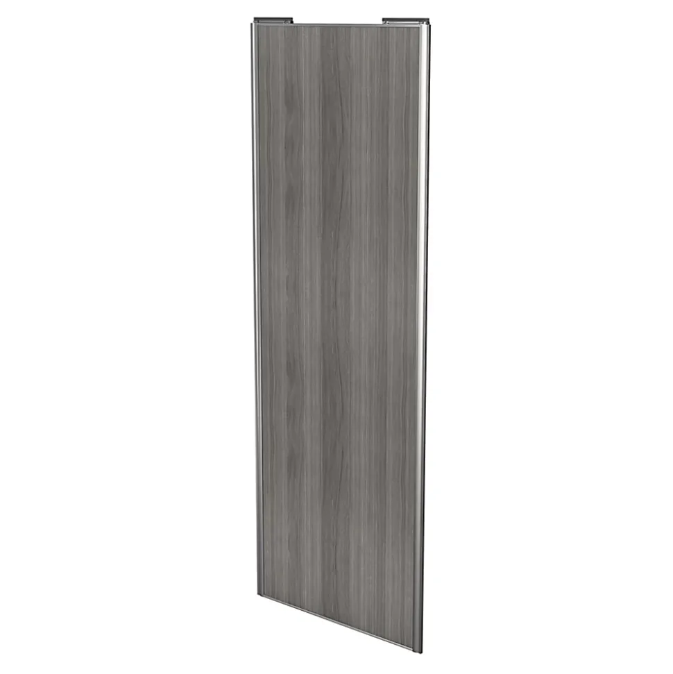 Porte de placard coulissante effet chêne grisé profil gris GoodHome Arius H. 248,5 x L. 92.2 cm + amortisseurs