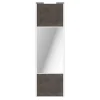 Porte de placard coulissante avec miroir gris antique profil blanc GoodHome Arius H. 248,5 x L. 77.2 cm + amortisseurs