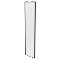 Porte de placard coulissante blanc profil noir GoodHome Arius H. 248,5 x L. 62.2 cm + amortisseurs