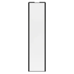 Porte de placard coulissante blanc profil noir GoodHome Arius H. 248,5 x L. 62.2 cm + amortisseurs