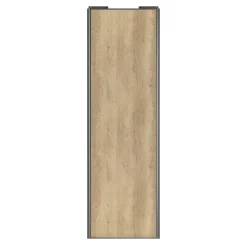 Porte de placard coulissante effet chêne brut profil gris GoodHome Arius H. 248,5 x L. 77.2 cm + amortisseurs