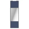 Porte de placard coulissante avec miroir bleu profil gris GoodHome Arius H. 248,5 x L. 77.2 cm + amortisseurs