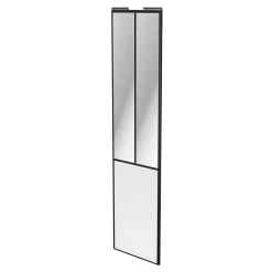 Porte de placard coulissante atelier blanc profil noir GoodHome Arius H. 248,5 x L. 61.2 cm + amortisseurs