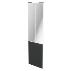 Porte de placard coulissante atelier gris foncé mat profil blanc GoodHome Arius H. 248,5 x L. 76.2 cm + amortisseurs