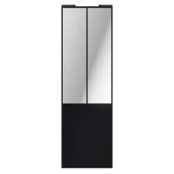 Porte de placard coulissante atelier noir mat profil noir GoodHome Arius H. 248,5 x L. 76.2 cm + amortisseurs