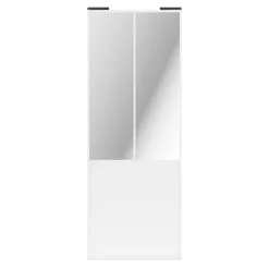 Porte de placard coulissante atelier blanc profil blanc GoodHome Arius H. 248,5 x L. 91.2 cm + amortisseurs