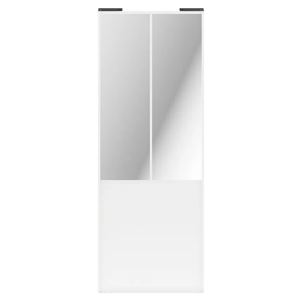 Porte de placard coulissante atelier blanc profil blanc GoodHome Arius H. 248,5 x L. 91.2 cm + amortisseurs