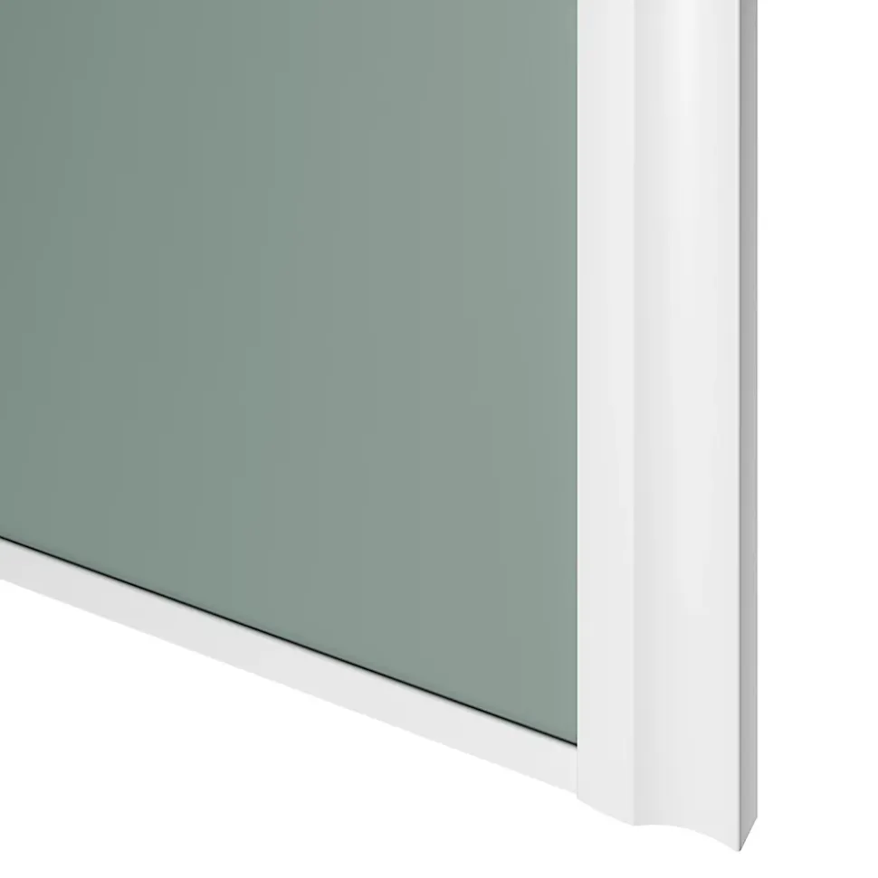 Porte de placard coulissante atelier vert de gris profil blanc GoodHome Arius H. 248,5 x L. 91.2 cm + amortisseurs