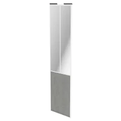 Porte de placard coulissante atelier béton profil blanc GoodHome Arius H. 248,5 x L. 61.2 cm + amortisseurs
