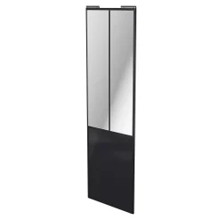 Porte de placard coulissante atelier noir profil noir GoodHome Arius H. 248,5 x L. 76.2 cm + amortisseurs