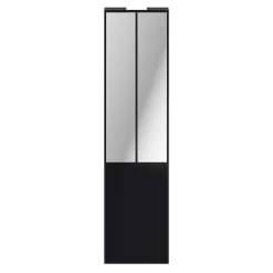 Porte de placard coulissante atelier noir mat profil noir GoodHome Arius H. 248,5 x L. 61.2 cm + amortisseurs