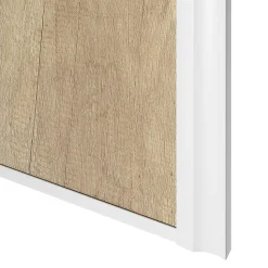Porte de placard coulissante atelier effet chêne brut profil blanc GoodHome Arius H. 248,5 x L. 91.2 cm + amortisseurs
