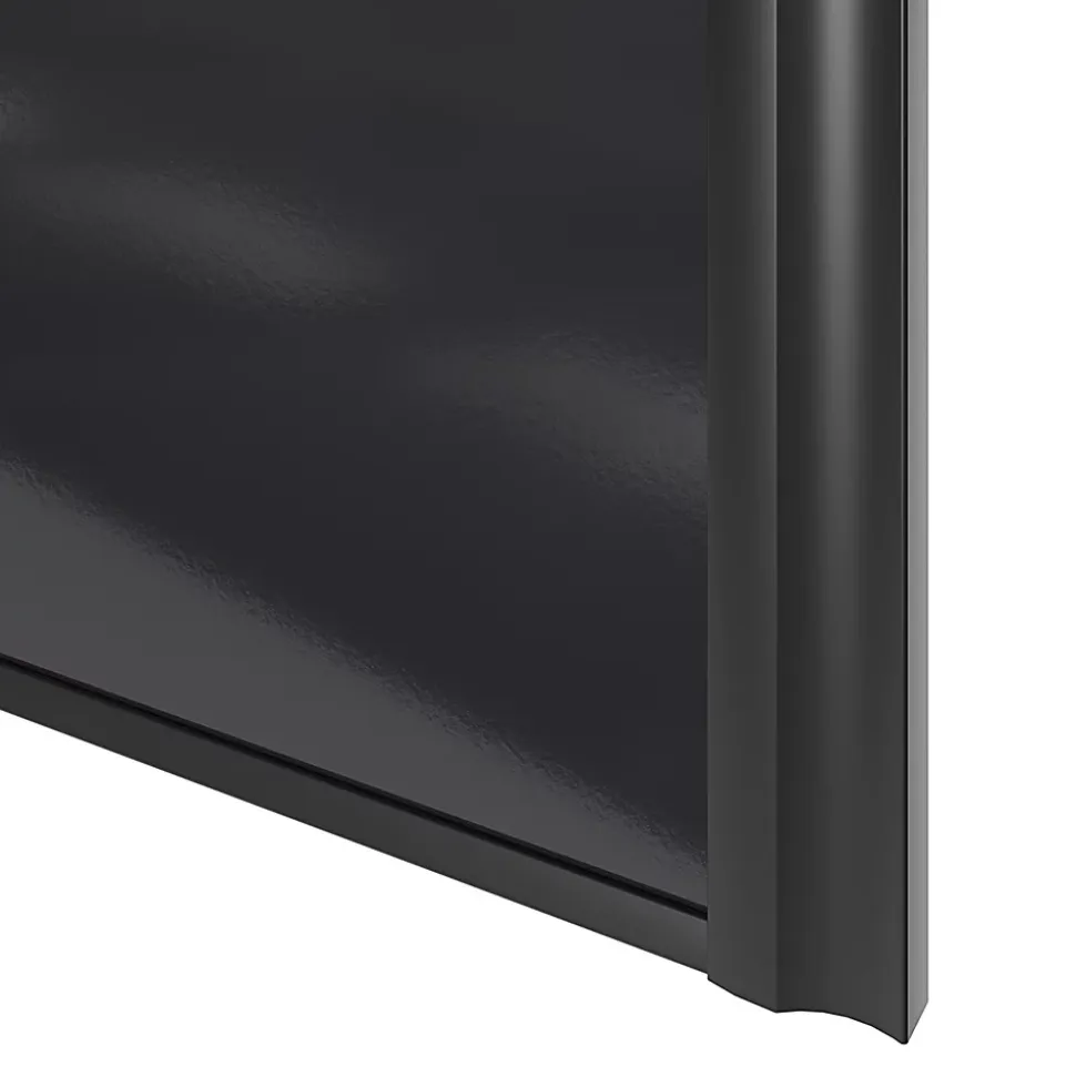 Porte de placard coulissante atelier noir profil noir GoodHome Arius H. 248,5 x L. 91.2 cm + amortisseurs