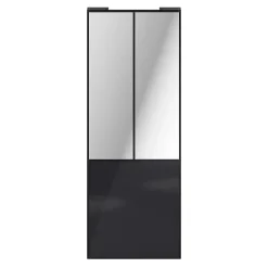 Porte de placard coulissante atelier noir profil noir GoodHome Arius H. 248,5 x L. 91.2 cm + amortisseurs