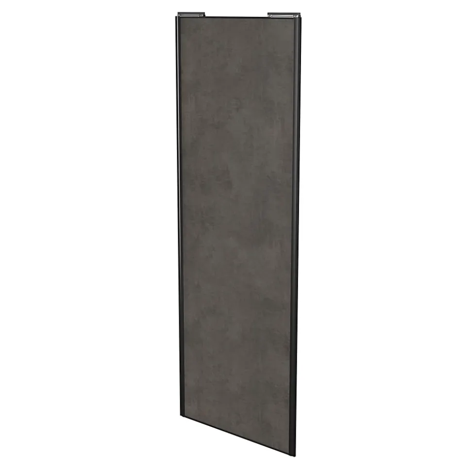 Porte de placard coulissante gris antique profil noir GoodHome Arius H. 248,5 x L. 92.2 cm + amortisseurs
