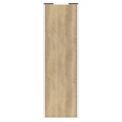 Porte de placard coulissante effet chêne brut profil blanc GoodHome Arius H. 248,5 x L. 77.2 cm + amortisseurs