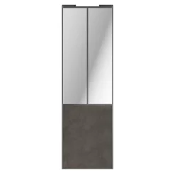Porte de placard coulissante atelier gris antique profil gris GoodHome Arius H. 248,5 x L. 76.2 cm + amortisseurs