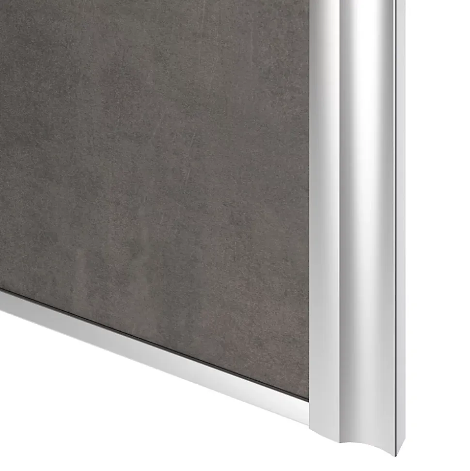 Porte de placard coulissante atelier gris antique profil gris GoodHome Arius H. 248,5 x L. 76.2 cm + amortisseurs