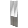 Porte de placard coulissante atelier effet chêne grisé profil gris GoodHome Arius H. 248,5 x L. 91.2 cm + amortisseurs