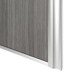 Porte de placard coulissante atelier effet chêne grisé profil gris GoodHome Arius H. 248,5 x L. 91.2 cm + amortisseurs