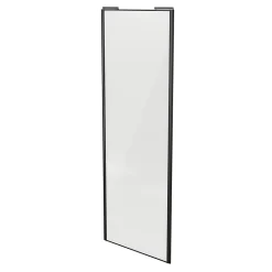 Porte de placard coulissante blanc brillant profil noir GoodHome Arius H. 248,5 x L. 92.2 cm + amortisseurs