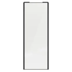 Porte de placard coulissante blanc brillant profil noir GoodHome Arius H. 248,5 x L. 92.2 cm + amortisseurs