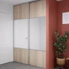 Porte de placard coulissante avec miroir effet chêne clair profil gris GoodHome Arius H. 248,5 x L. 92.2 cm + amortisseurs