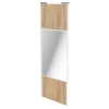 Porte de placard coulissante avec miroir effet chêne brut profil blanc GoodHome Arius H. 248,5 x L. 92.2 cm + amortisseurs
