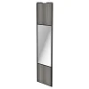 Porte de placard coulissante avec miroir effet chêne grisé profil noir GoodHome Arius H. 248,5 x L. 62.2 cm + amortisseurs
