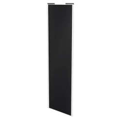 Porte de placard coulissante noir mat profil blanc GoodHome Arius H. 248,5 x L. 77.2 cm + amortisseurs