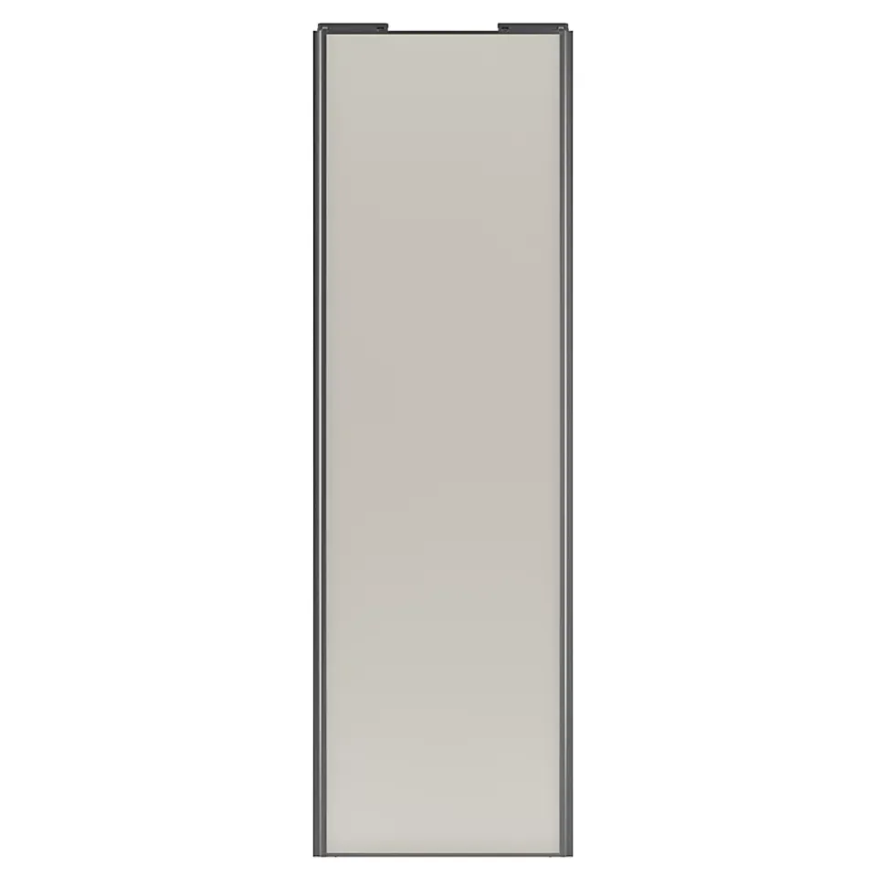 Porte de placard coulissante gris clair mat profil gris GoodHome Arius H. 248,5 x L. 77.2 cm + amortisseurs