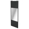 Porte de placard coulissante avec miroir anthracite profil noir GoodHome Arius H. 248,5 x L. 92.2 cm + amortisseurs