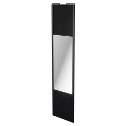 Porte de placard coulissante avec miroir noir mat profil noir GoodHome Arius H. 248,5 x L. 62.2 cm + amortisseurs