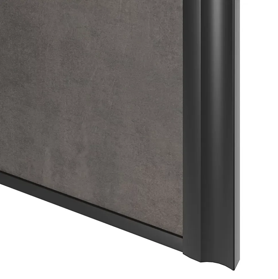 Porte de placard coulissante atelier gris antique profil noir GoodHome Arius H. 248,5 x L. 61.2 cm + amortisseurs