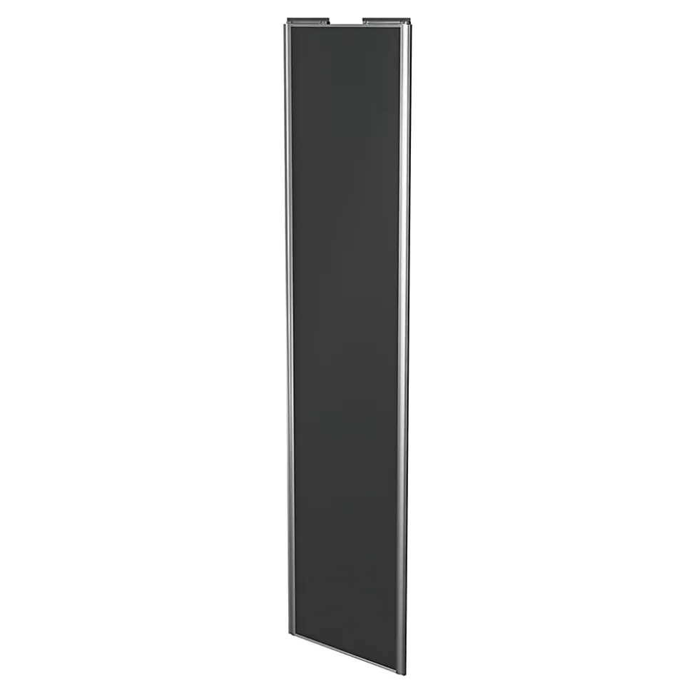 Porte de placard coulissante anthracite profil gris GoodHome Arius H. 248,5 x L. 62.2 cm + amortisseurs