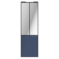 Porte de placard coulissante atelier bleu profil noir GoodHome Arius H. 248,5 x L. 76.2 cm + amortisseurs