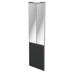 Porte de placard coulissante atelier gris foncé mat profil gris GoodHome Arius H. 248,5 x L. 76.2 cm + amortisseurs