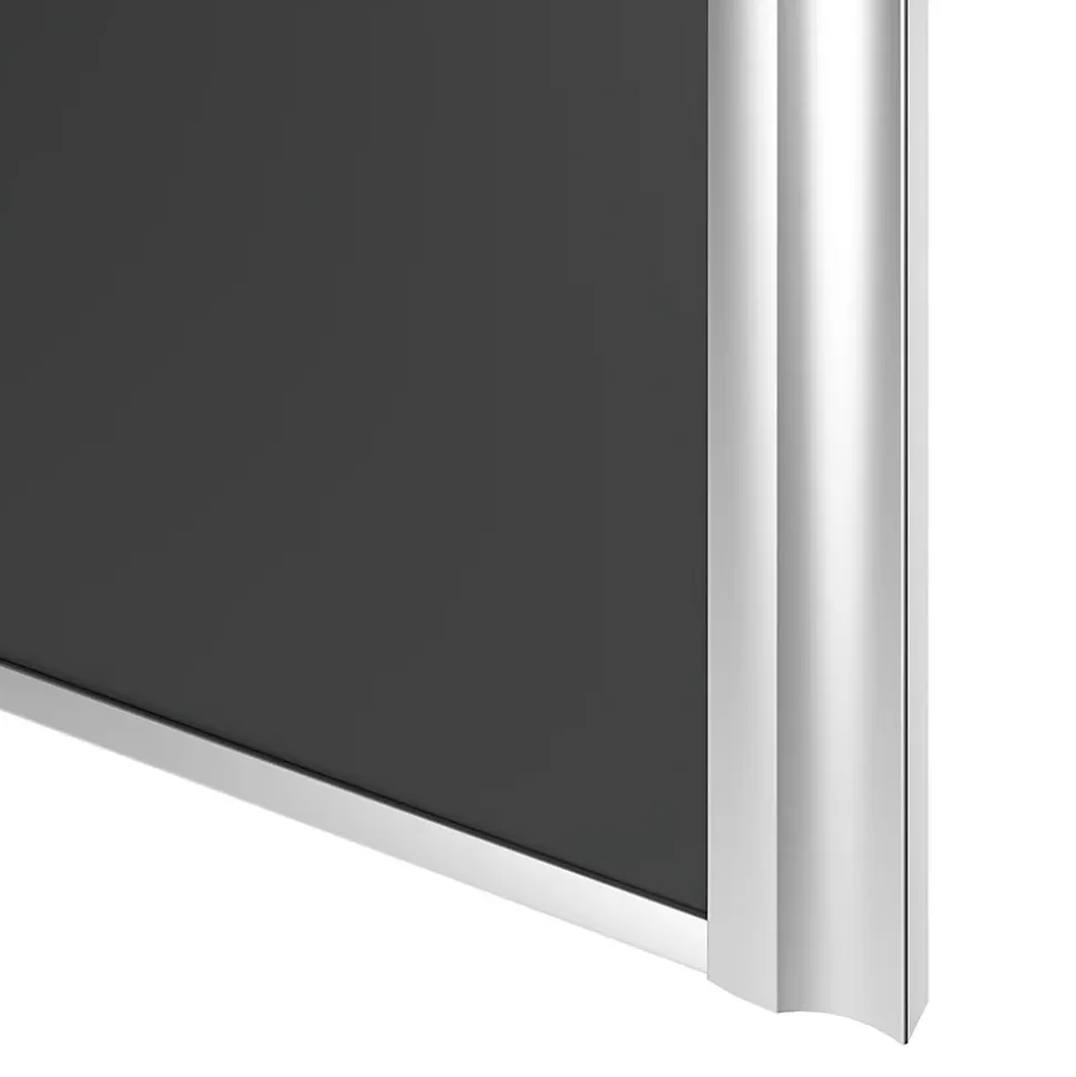 Porte de placard coulissante atelier gris foncé mat profil gris GoodHome Arius H. 248,5 x L. 76.2 cm + amortisseurs