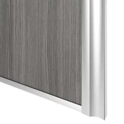 Porte de placard coulissante atelier effet chêne grisé profil gris GoodHome Arius H. 248,5 x L. 76.2 cm + amortisseurs