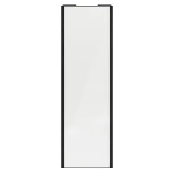 Porte de placard coulissante blanc brillant profil noir GoodHome Arius H. 248,5 x L. 77.2 cm + amortisseurs