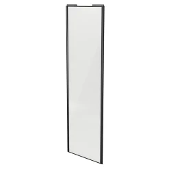 Porte de placard coulissante blanc brillant profil noir GoodHome Arius H. 248,5 x L. 77.2 cm + amortisseurs