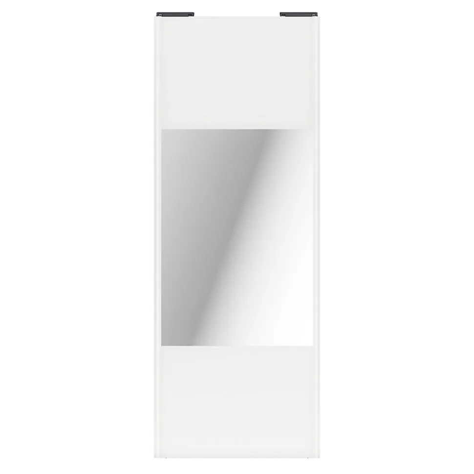 Porte de placard coulissante avec miroir blanc profil blanc GoodHome Arius H. 248,5 x L. 92.2 cm + amortisseurs