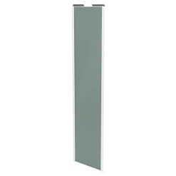 Porte de placard coulissante vert de gris profil blanc GoodHome Arius H. 248,5 x L. 62.2 cm + amortisseurs
