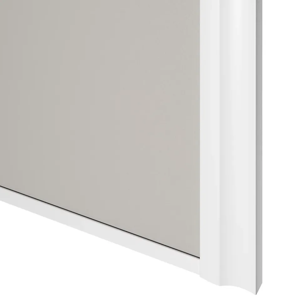 Porte de placard coulissante atelier gris clair mat profil blanc GoodHome Arius H. 248,5 x L. 91.2 cm + amortisseurs