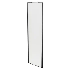 Porte de placard coulissante blanc profil noir GoodHome Arius H. 248,5 x L. 77.2 cm + amortisseurs